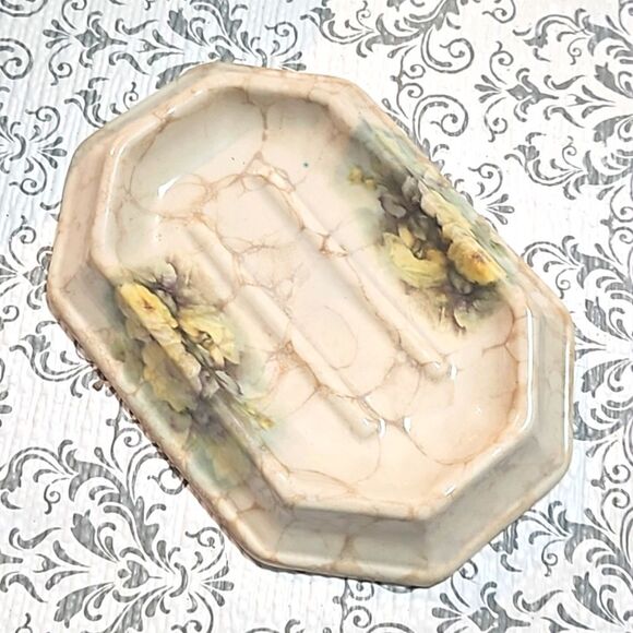 Vintage 80s Farmhouse Shabby 3 Lot Athens USA Soap Bathroom Dish - Picture 5 of 13